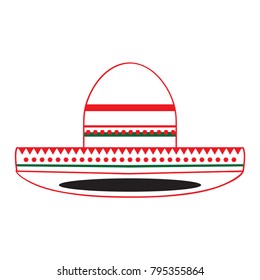 Mexican hat icon, Cinco de Mayo, Vector illustration