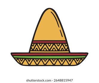 mexican hat icon doodle hand drawn. colorful cartoon line drawing clipart symbol. Vector illustration