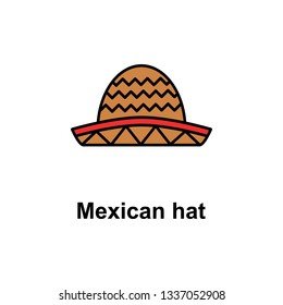 Mexican hat icon. Element of Cinco de Mayo color icon. Premium quality graphic design icon. Signs and symbols collection icon for websites, web design, mobile app