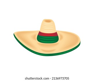 icono del sombrero mexicano aislado plano