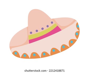 mexican hat icon isolated flat