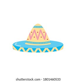 mexican hat icon over white background, flat style, vector illustration