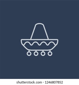 Mexican Hat icon. Trendy flat vector Mexican Hat icon on dark blue background from Desert  collection