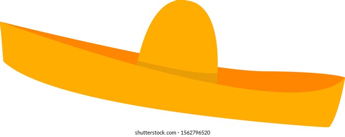 Mexican hat, illustration, vector on white background.