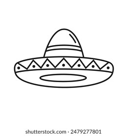 Mexican hat line design vector illustration