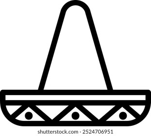 mexican hat line icon illustration vector