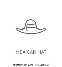 Mexican Hat linear icon. Modern outline Mexican Hat logo concept on white background from Desert collection. Suitable for use on web apps, mobile apps and print media.
