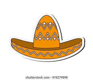 mexican hat male fashion style celebration icon. Flat and isolated design. Vector illustration