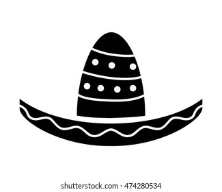 mexican hat male fashion style celebration icon. Flat and isolated design. Vector illustration