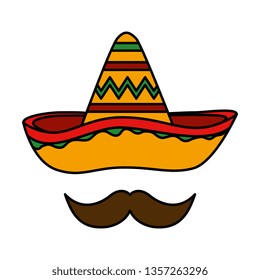 mexican hat mariachi with mustache