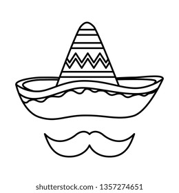 Mexican Sombrero Hat Mustache Mustache Icons Stock Vector (Royalty Free ...