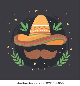 mexican hat and moustache decoration
