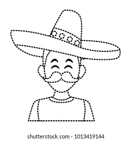 Mexican with hat and mustache