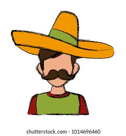 Mexican with hat and mustache