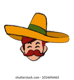 Mexican with hat and mustache