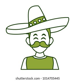 Mexican with hat and mustache
