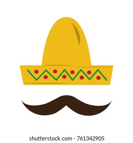 mexican hat and mustache carnival costume