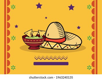 Mexican hat with nachos bowl