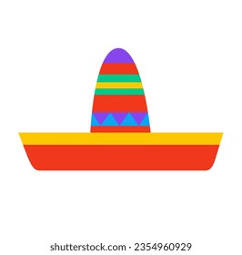 Mexican hat on a white background. Flat style vector illustration.