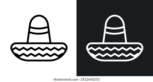 Mexican Hat outlined icon vector collection.