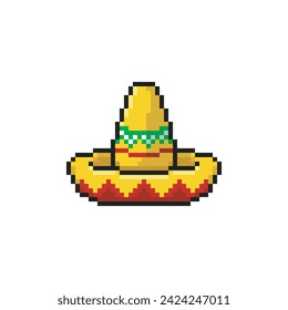 Sombrero mexicano, ropa pixel art