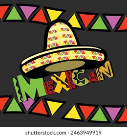 mexican hat poster vector,eps10 high resolution