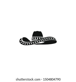 Mexican hat sombrero flat vector icon logo design illustration