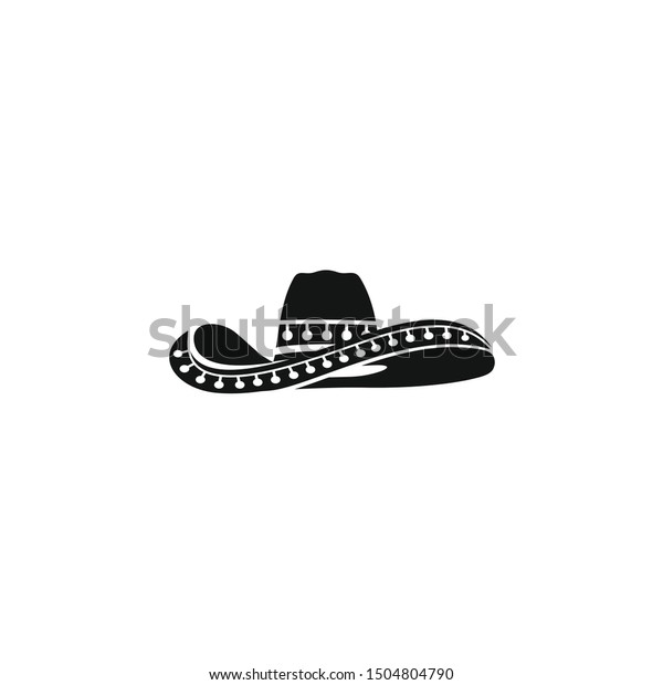 Simple Black Mexican Hat Sombrero 