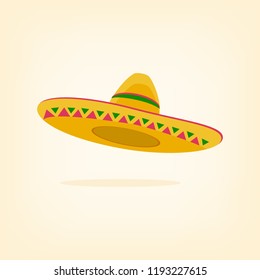 Sombrero mexicano, sombrero mexicano aislado, sombrero mexicano vectorial