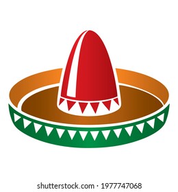 Mexican Hat Sombrero Vector Illustration. Sombrero Hat Isolated On White Background
