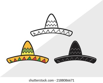 Mexican Hat Svg Printable Vector Illustration Stock Vector (Royalty ...