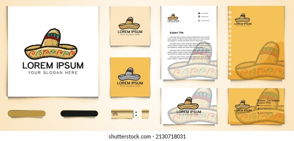 Mexican hat for tacos logo and business branding template Designs Inspiration Isolated on White Background