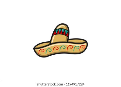 Mexican hat for tacos logo Designs Inspiration Isolated on White Background