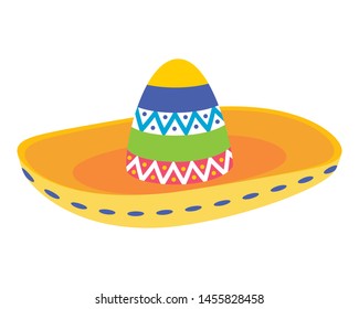 mexican hat traditional isolated icon vector illustration design