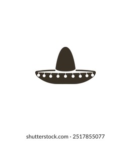 Mexican hat vector. An attribute of the people of Mexico is a hat and maracas. Simple black hat in mexican style vector.