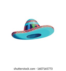 Mexican hat Vector clipart illustration. Cinco de mayo funny festive accessory and wearing sombrero. Isolated objects on white background