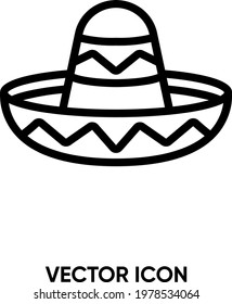 Mexican hat vector icon. Modern, simple flat vector illustration for website or mobile app. Sombrero symbol, logo illustration. Pixel perfect vector graphics