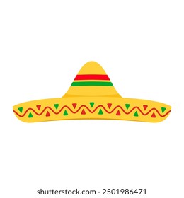 Vector de sombrero mexicano. Sombrero mexicano sobre fondo blanco.