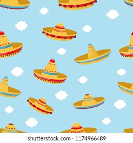 mexican hats, seamless vector pattern