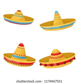 mexican hats, vector, set