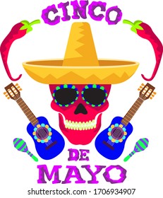 Mexican holiday. Cinco de mayo illustration with a variety of very beautiful colors