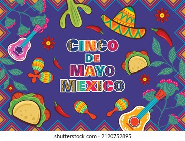 Mexican Holiday cinco de mayo vector