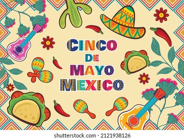 Mexican Holiday cinco de mayo vector