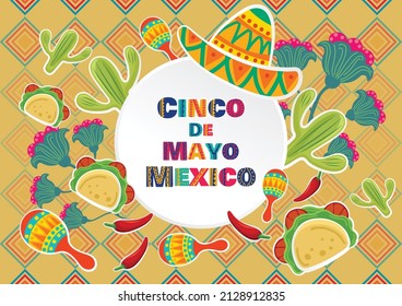 Mexican Holiday cinco de mayo vector