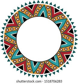 Mexican holiday pattern. Round frame without text. Place for text. Vector