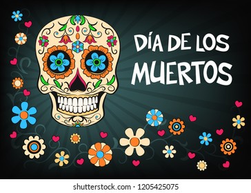 Mexican holiday vector illustration for Day of the dead or Dia de los muertos