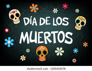 Mexican holiday vector illustration for Day of the dead or Dia de los muertos