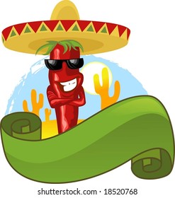 Mexican hot chili and green banner