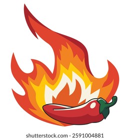 Mexican Hot Pepper Chili Icon Vector Design