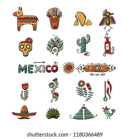 Mexican icons set for your design